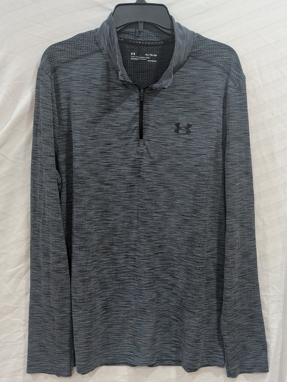Under Armour Men's Heathered Dark Gray 1/4 Zip Performance Top Size XL/TG/EG